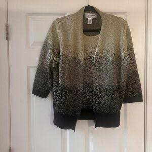 Black and Gold Open Front Cardigan